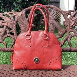 Vintage Rehab Dooney & Bourke Red Pebbled Leather Large Shoulder Bag